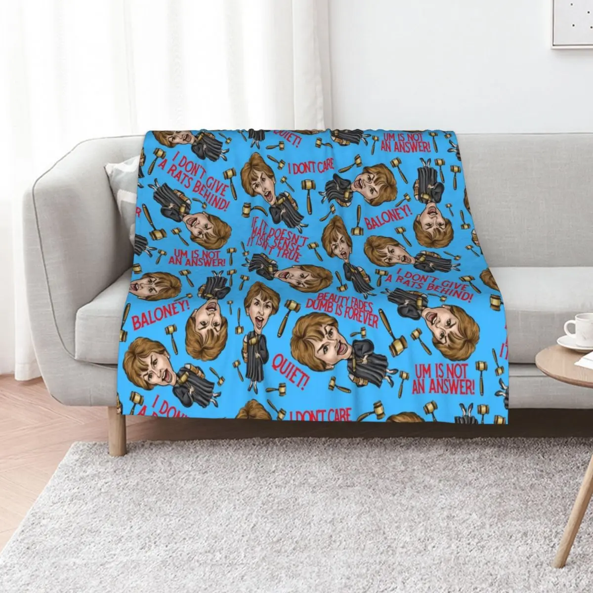 Judge Judy Print Throw Blanket Vintage Kid'S Softest Thin Soft Plaid Designers Blankets