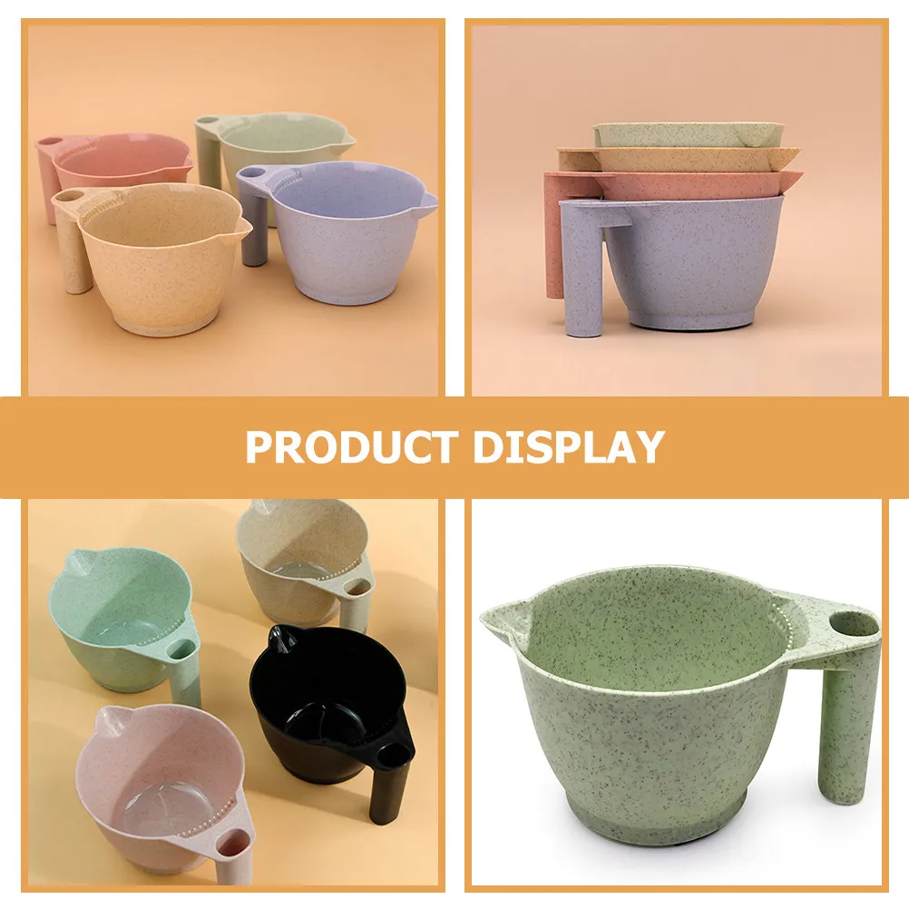 

2Pcs Hair Dye Bowls Sturdy PP Material Hollow Handle Hair Color Mixing Bowls Salon Home Dyeing Kit Tint Bowl Tint Bowl Set