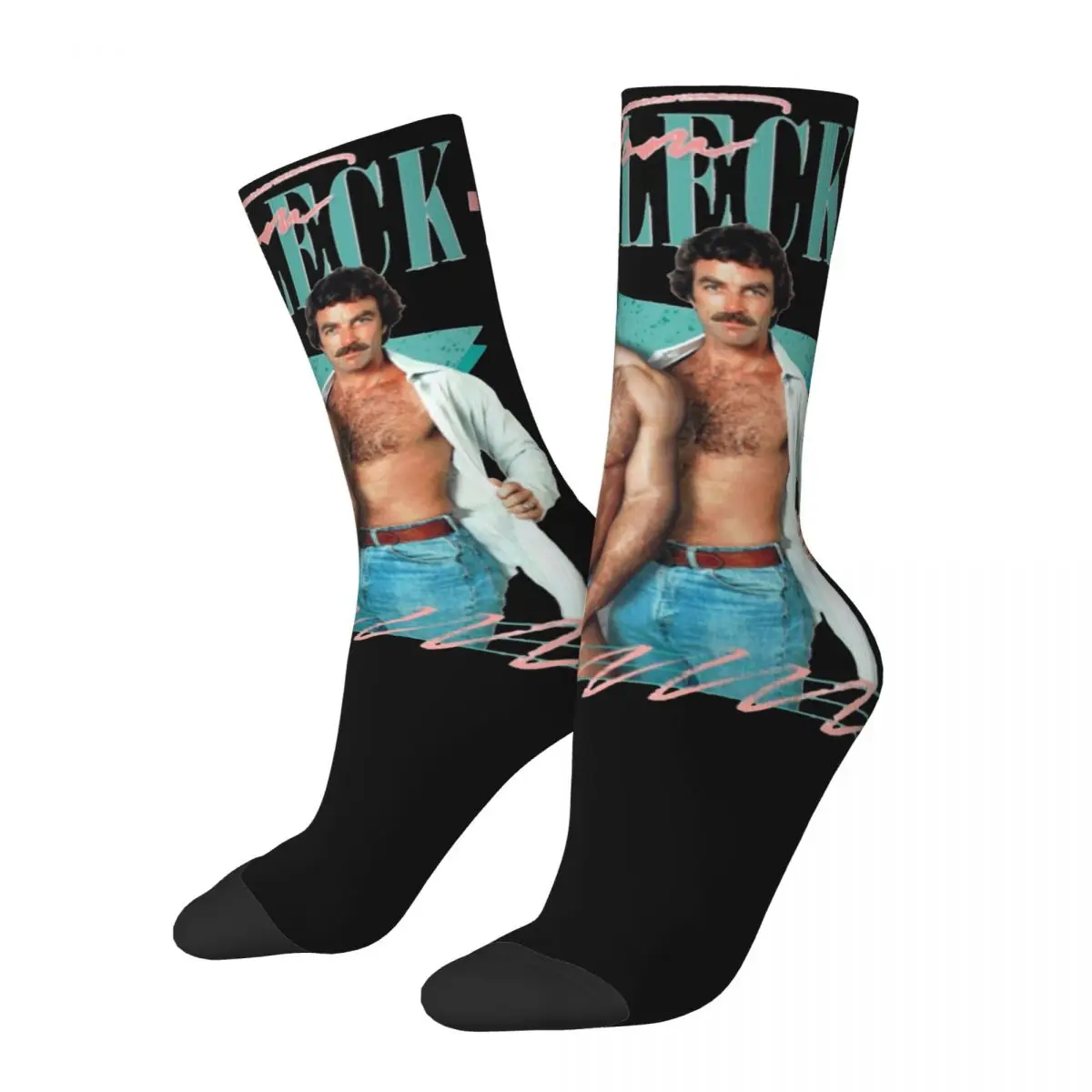 Novelty Tom Selleck Is The Daddy Accessories Crew Socks Cozy Sport Middle Tube Socks Cute for Womens Birthday Gifts Idea