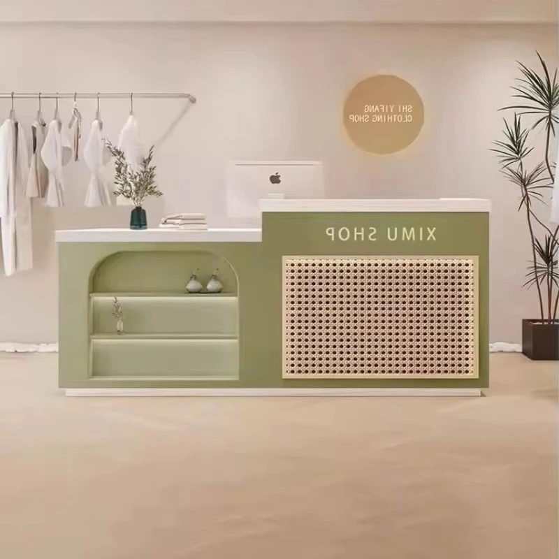 

Display Wood Reception Desks Boutique Aesthetic Office Commercial Reception Desk Counter Luxury Empfangs Tresen Furniture