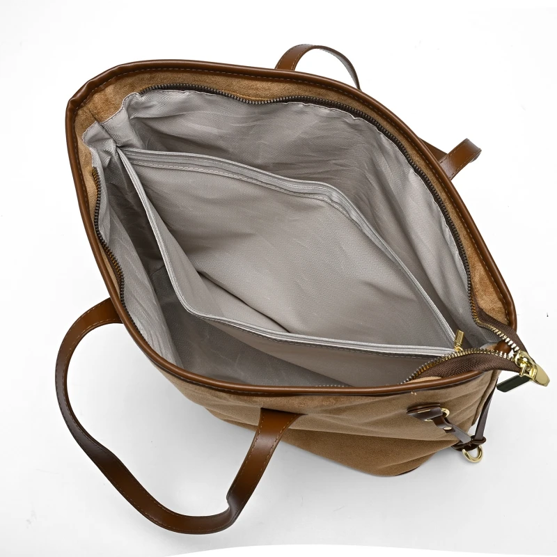 bolsos mujer Bolso de mano de calidad MOODS para mujer, bolsos de mano de ante PU de Color puro de gran capacidad, bolsos de compras de hombro, nuevo bolso de diseñador de lujo para invierno 2025