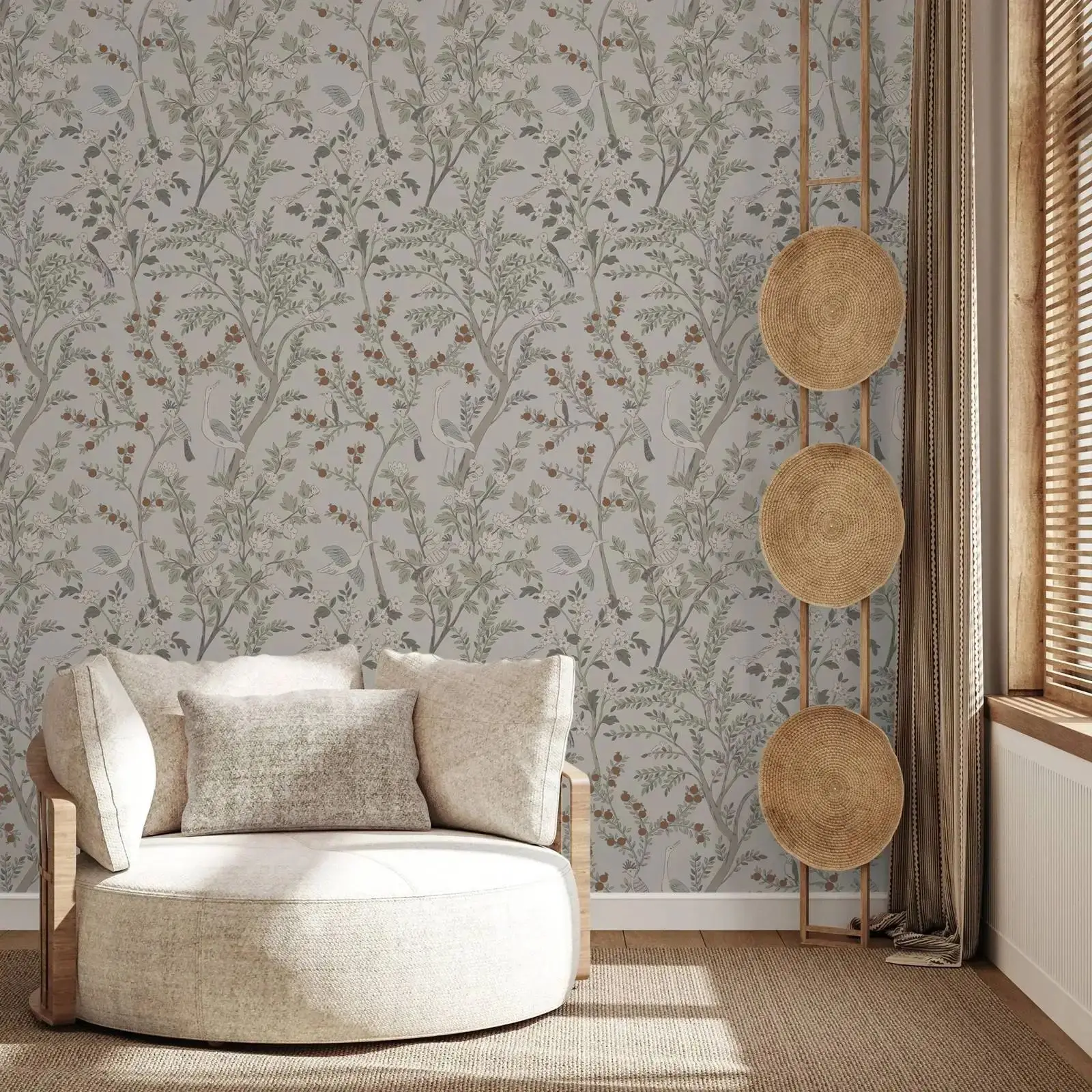 Vintage Floral Wall Sticker Wa - Herbal Wallpaper 评论和价格