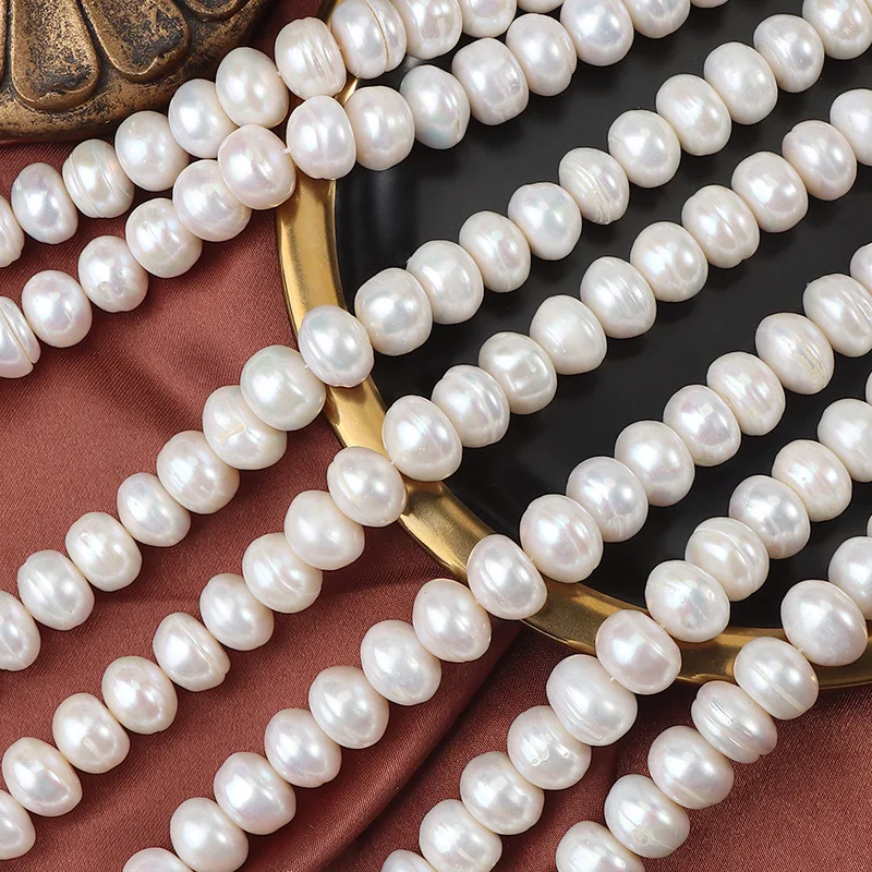 

Threaded Pearl Natural Freshwater Pearl White Bread Pearl 7-8/8-9mm For Jewelry Making DIY Bracelet Earrings Necklace Accessory