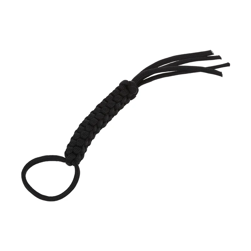 ABGR-4X Ткацкий нож на парашютном шнуре (парашютный шнур) Тканый квадратный черный -- Декоративный нож, фонарик, брелок и т. д.