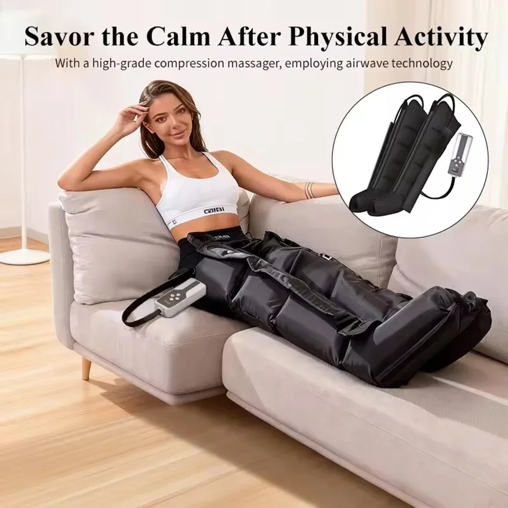 Professional Airwave Pressure Massager with 01 Adapter 110-220V Plug-In Ergonomic Design for Legs & Full Body Portable Home Use