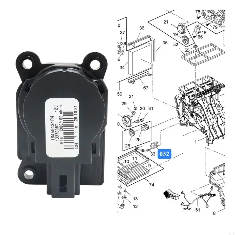 M76E Armaturenbrett-HVAC-Stellantrieb 13372987 für Temperaturtür-Ersatz-ABS-Gehäuse – Detail 3