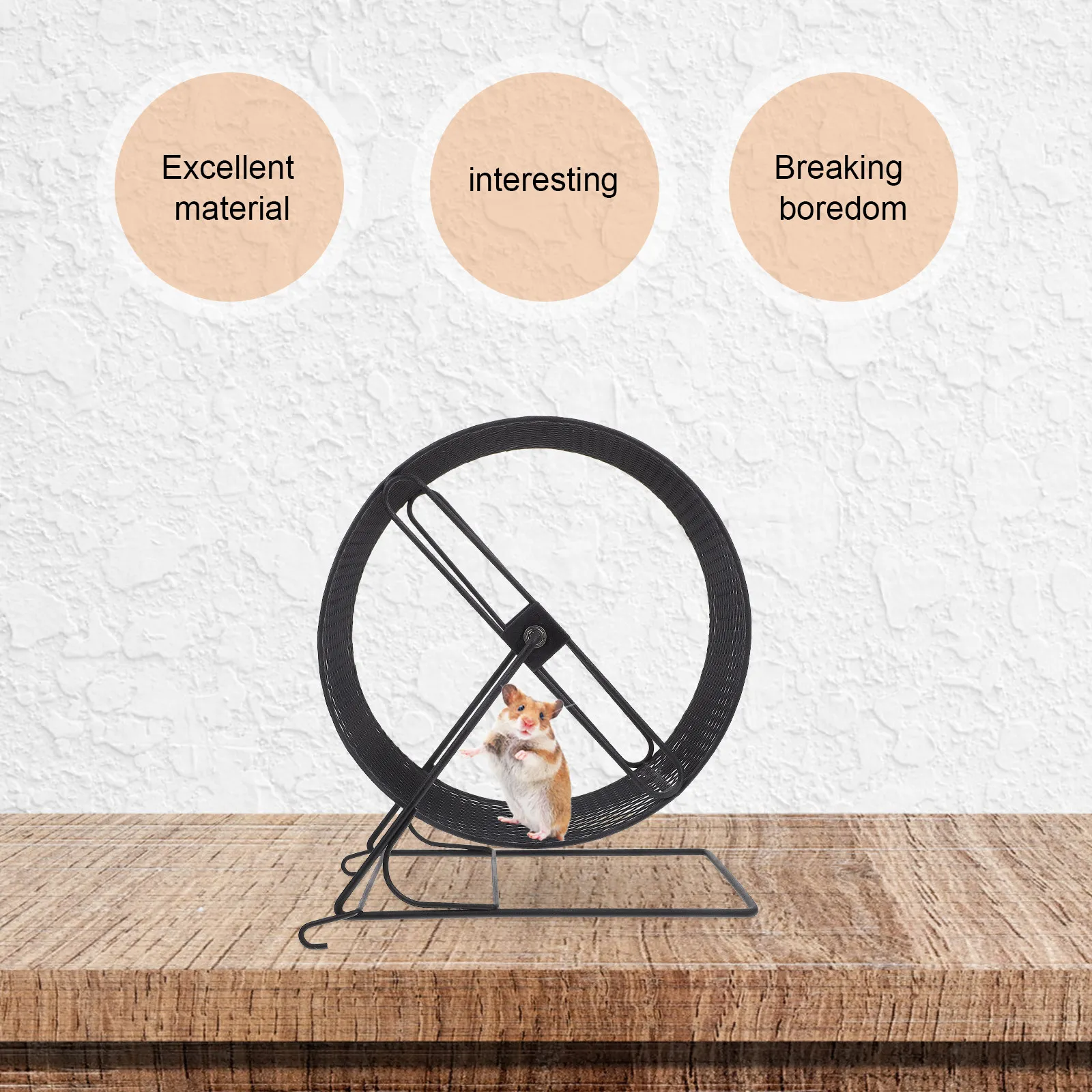 Picture 4: High-Grade Iron Silent Running Wheel for Hamster Hedgehog Squirrel Exercise Small Pets Comfortable Size Hamster Running Roller