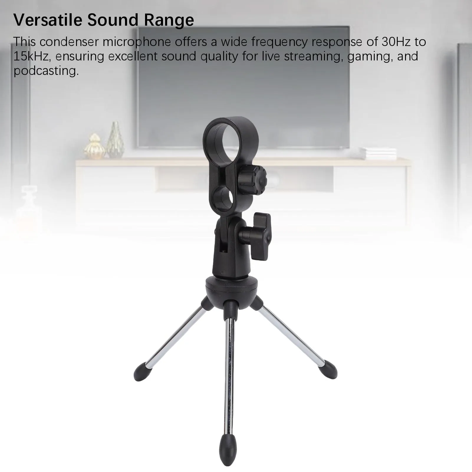 ميكروفون ألعاب مع ميكروفون مكثف للكمبيوتر USB بإضاءة RGB مع حامل ثلاثي القوائم لتسجيل استوديو البث للكمبيوتر الشخصي