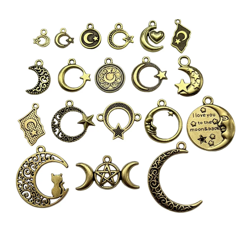 Charm Middle East Turkey National Emblem Star Moon Pendant Jewelry Making DIY Prayer Bead Rosary Bracelet Of Accessorie Material