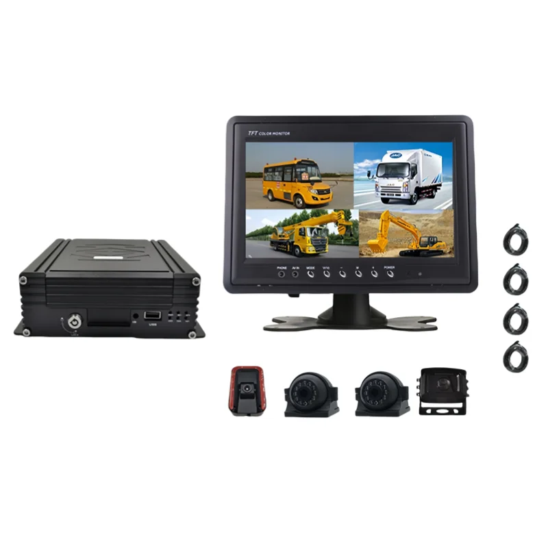 【Hot Selling】Factory New HX-9007 7Inch 4CH 360 Degree Truck  System HD Car Mdvr  Dash Cam 1080P Car Dashcam with Ada