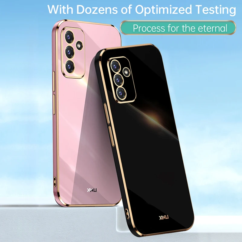 جراب هاتف مطلي بإطار مربع لسامسونج غالاكسي ، A82 ، A73 ، A72 ، A71 ، A55 ، A54 ، A53 ، A52 ، A51 ، A50 ، A35 ، A34 ، A33 ، A32 ، A30S ، a25 ، A24 ، A23 ، A22