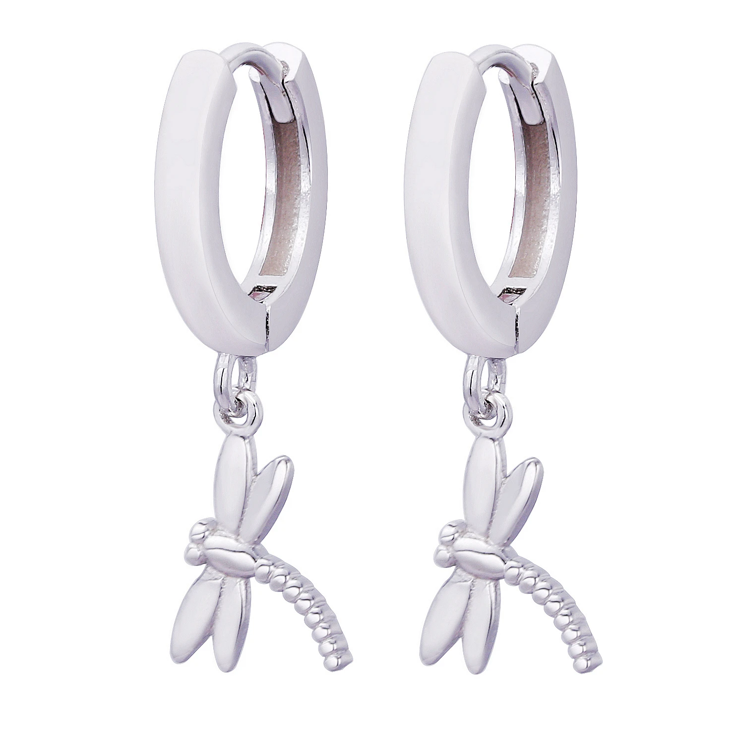 

925 Sterling Silver Dragonfly Drop Earrings For Women Lovely Cute Animal Insect Huggie Earrings H-Quality Fine Dragonfly Jewelry