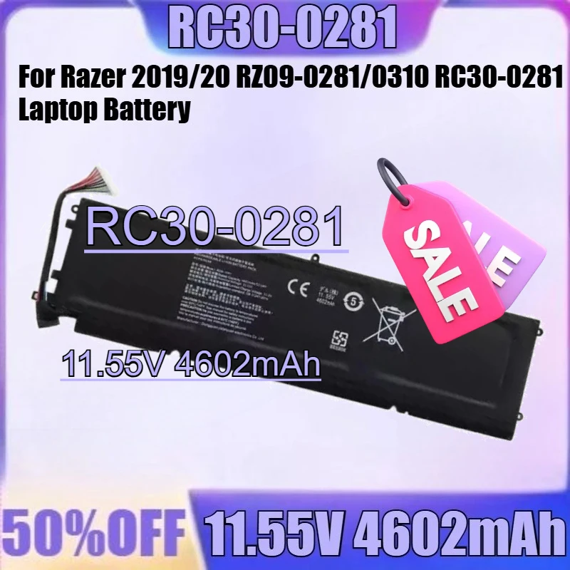 

For Razer 2019/20 RZ09-0281/0310 RC30-0281 Laptop Battery NEW RC30-0281 11.55V 4602mAh High Quality Battery