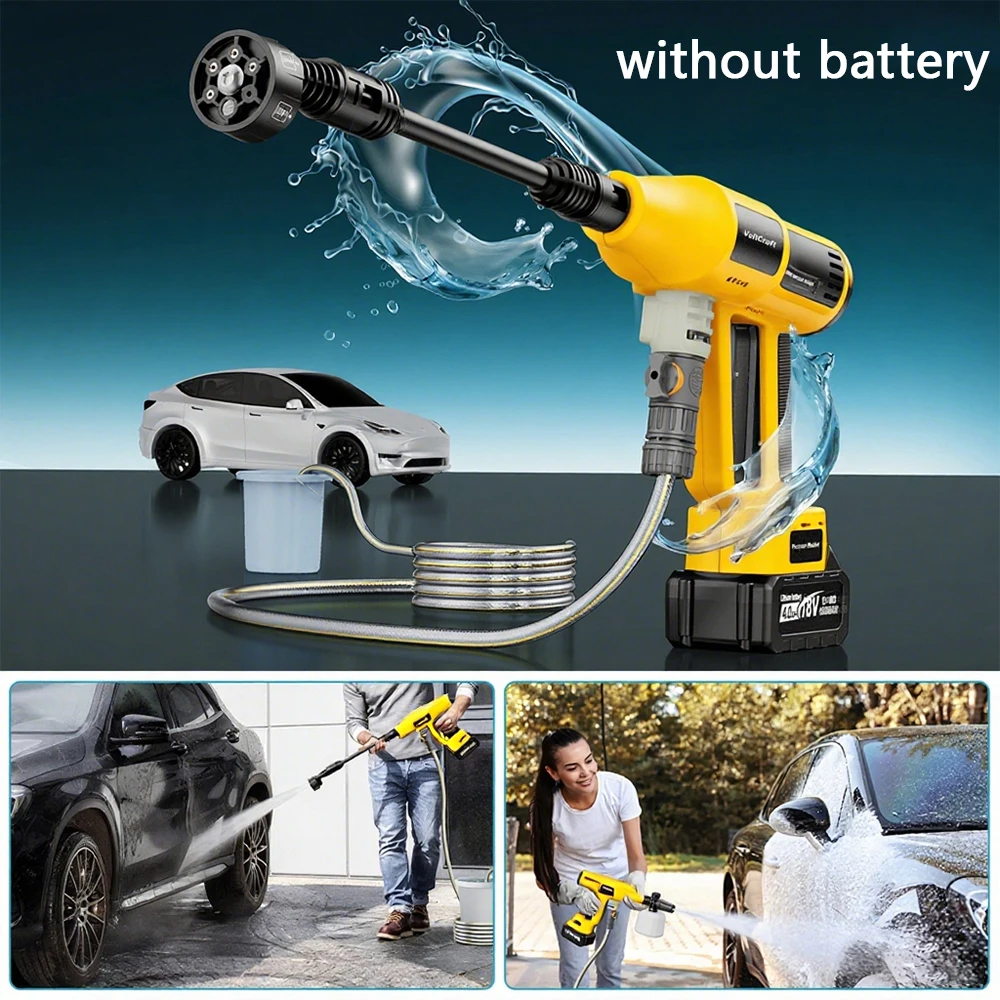 6 IN1ブラシレス4段階洗浄車用ウォーターガン電動高圧洗浄機コードレス250Barガーデン スプレーガン（Dewalt/Makita対応）