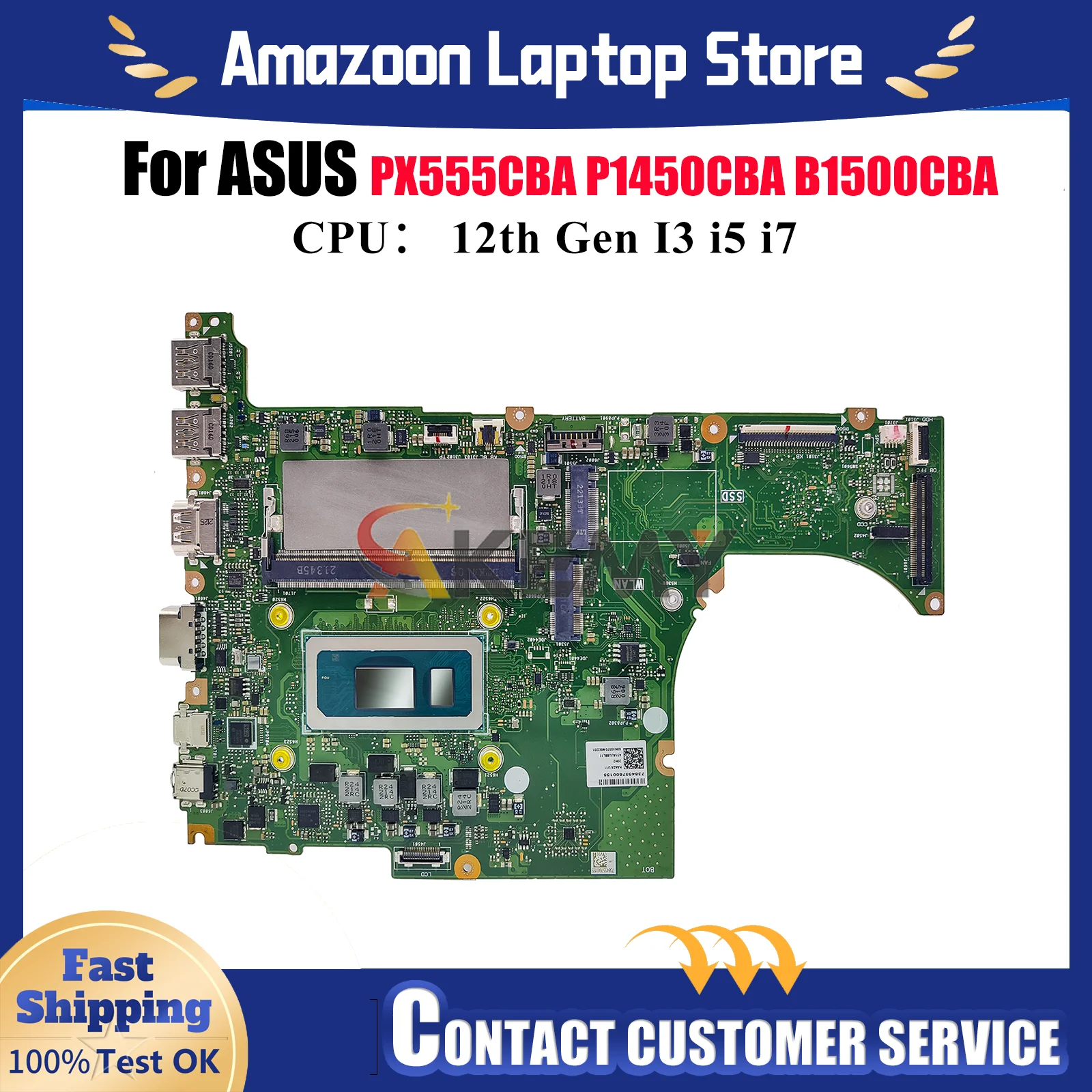 

B1500CBA Laptop Motherboard For ASUS ExpertBook P1450CBA PX555CBA B1500CB B1500CCBA Notebook Mainboard With 12th Gen I3 i5 i7