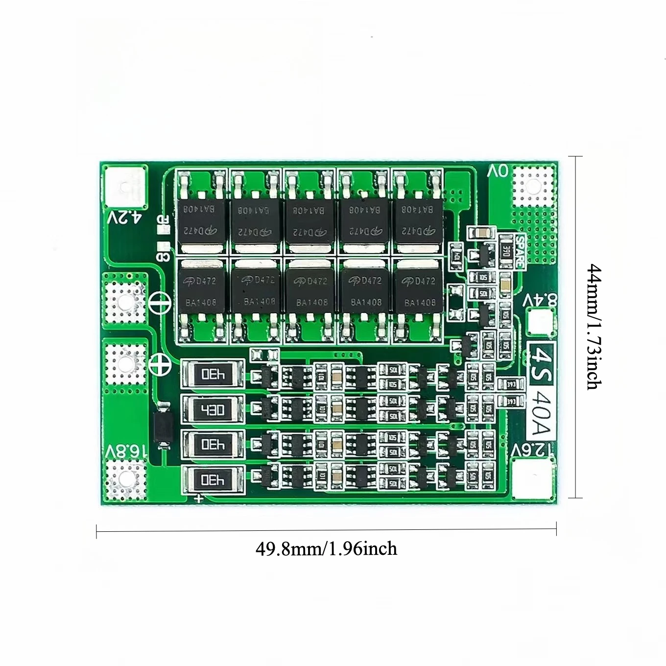 2pcs 4S 148V 168V 18650 Lithium Battery Protection Board with Balance 40A High Current for Electric Drill BMS