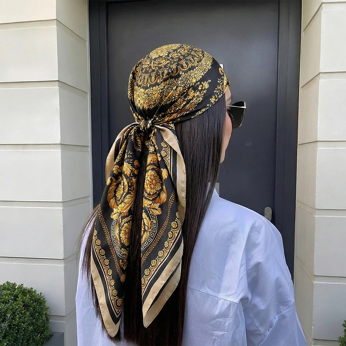 Women Spring Summer Square Scarf Satin Silk 90cm Scarves Headscarf Female Foulard Beach Bandana Ladies Neckerchief Hair band