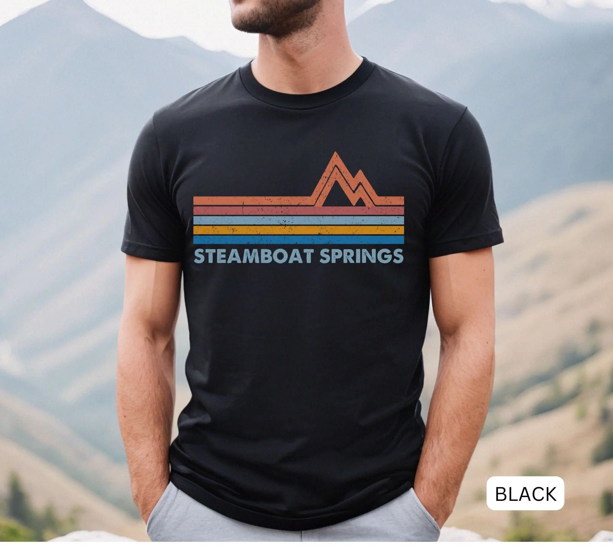 Steamboat Springs T Shirt Colorado Ski Souvenir Retro Travel Skiing