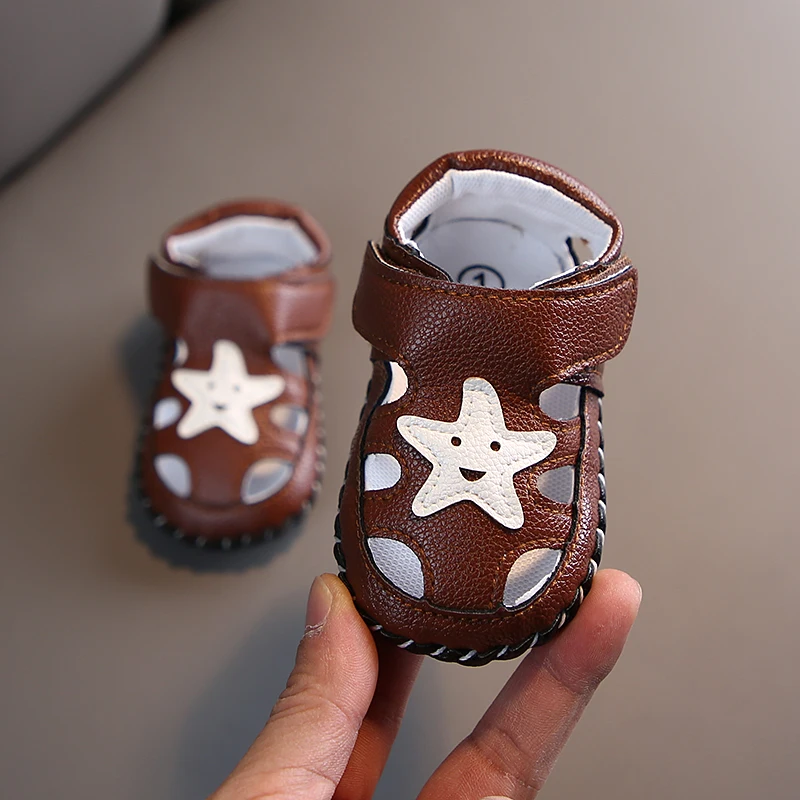 New Summer Cute Cartoon Baby Shoes For Boys 1 Yr Old Anti-Slip Hollow Design Shoes Sandals Toddler Soft Soled First Walkers 0-18