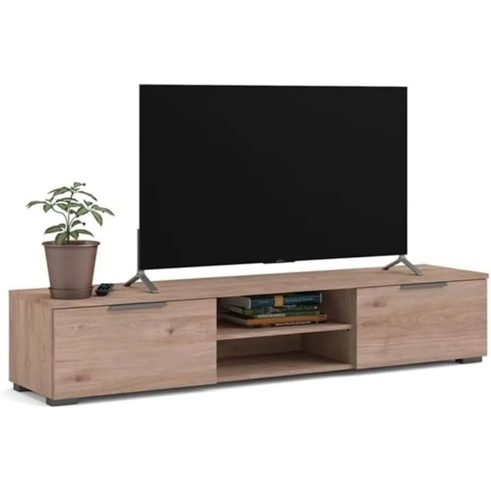 Mobile TV contemporaneo con contenitore in finitura Hickory, ispirato a Jackson