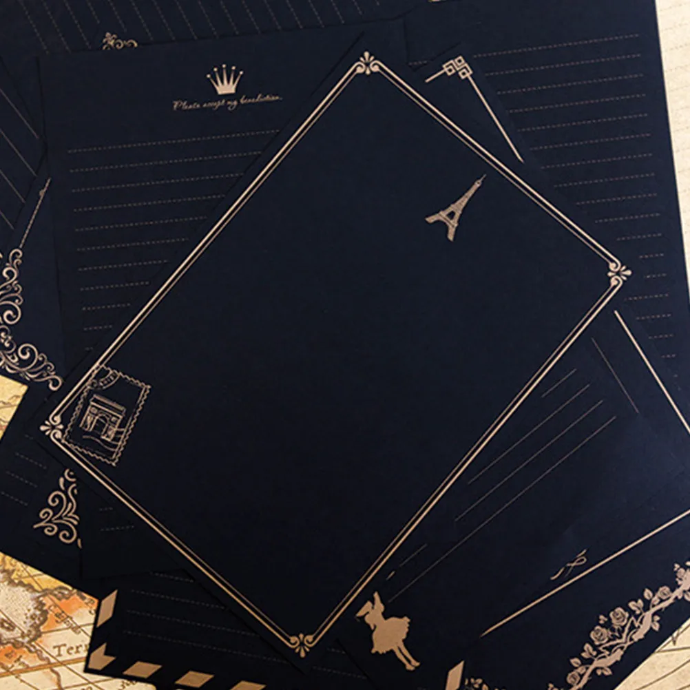 8Pcs Vintage Creative Writing Paper Set Premium Smooth Stationery Letter Paper for Note Taking Journaling Home Office School Use