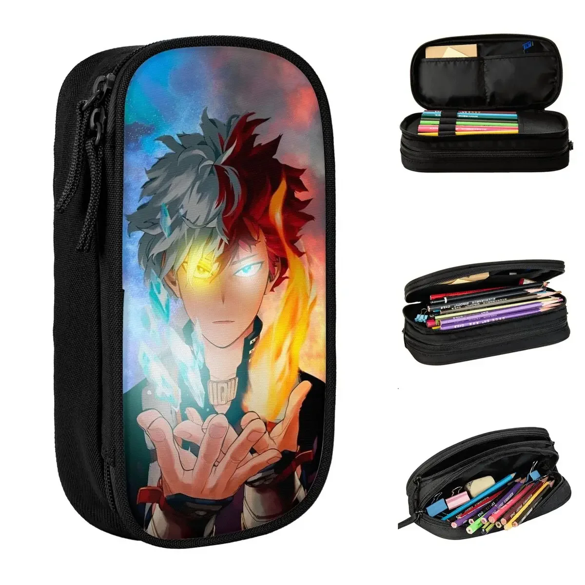 

My Hero Academia Shoto Todoroki Pencil Cases Anime Pencilcases Pen Box for Girl Boy Big Capacity Bag School Cosmetic Stationery