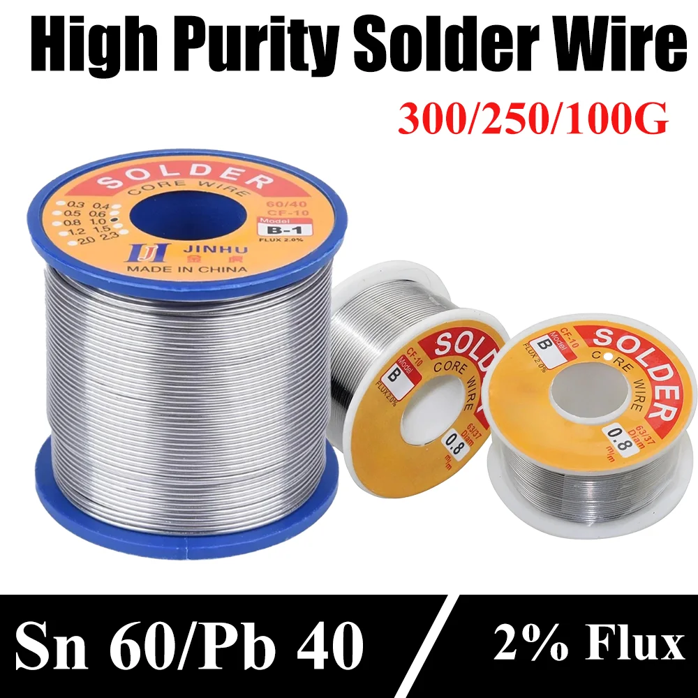

Проволока для пайки с флюсом на основе канифоли 0.5-2.0 мм, 300г/250г/100г, высококачественная, для электроники