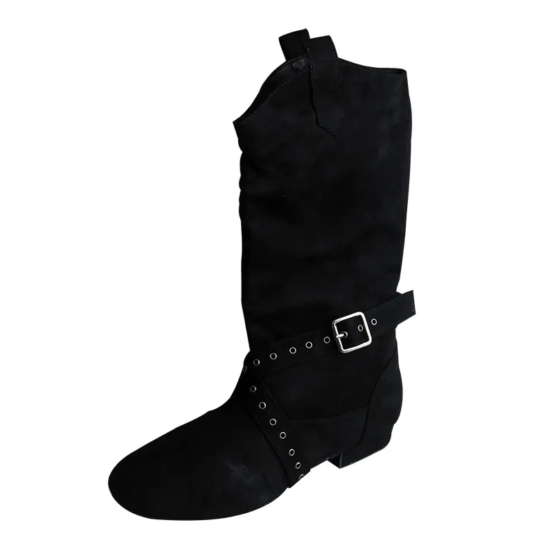 Venus lure-Botas cálidas de terciopelo negro con tacón personalizado para mujer, botas de baile de salón, suela de gamuza suave