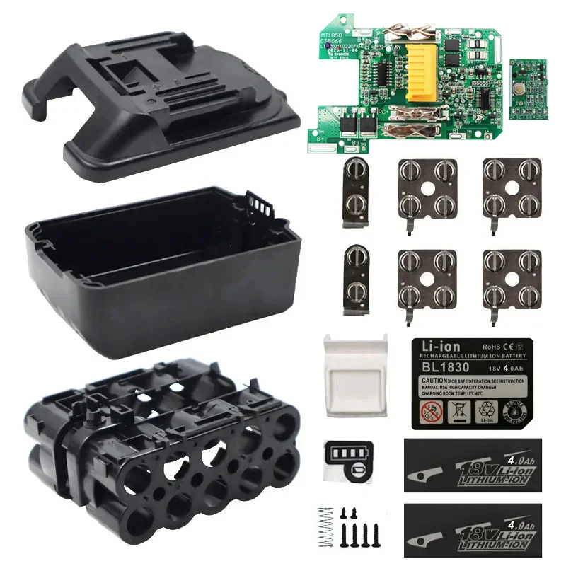 Caja de batería de iones de litio BL1830, protección de carga, placa de circuito, caja PCB, carcasa para Makita 18V, 3.0Ah, 6.0Ah, carcasas de