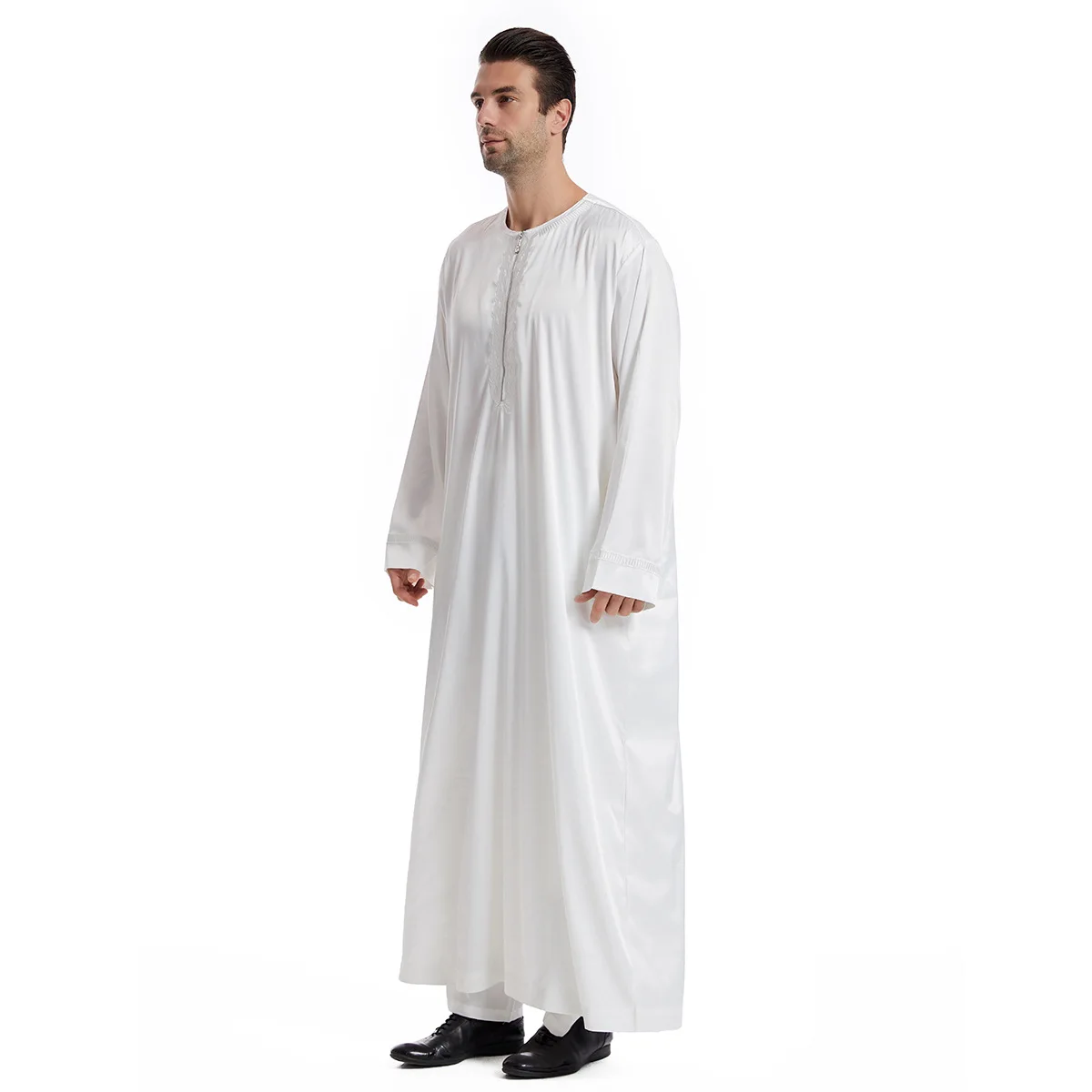 Mens Robe Long Sleeve Saudi Abaya Arabic Thobe Jubba Thoub Dubai Daffah Kaftan Middle East Islam Thawb Jubba Muslim Dress Caftan