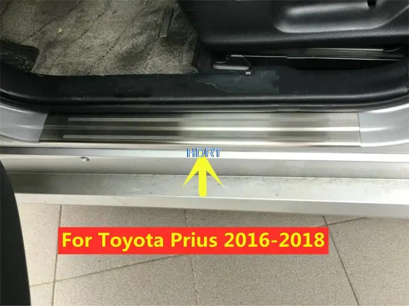 

For Toyota Prius Prime 2016-2018 Car Styling Protector Decoration Accessories Ouside Door Sill Panel Scuff Plate Kick Step Trim