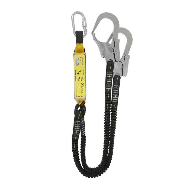 25KN High-altitude protection safety elastic buffer sling high-altitude work climbing anti-fall lifeline