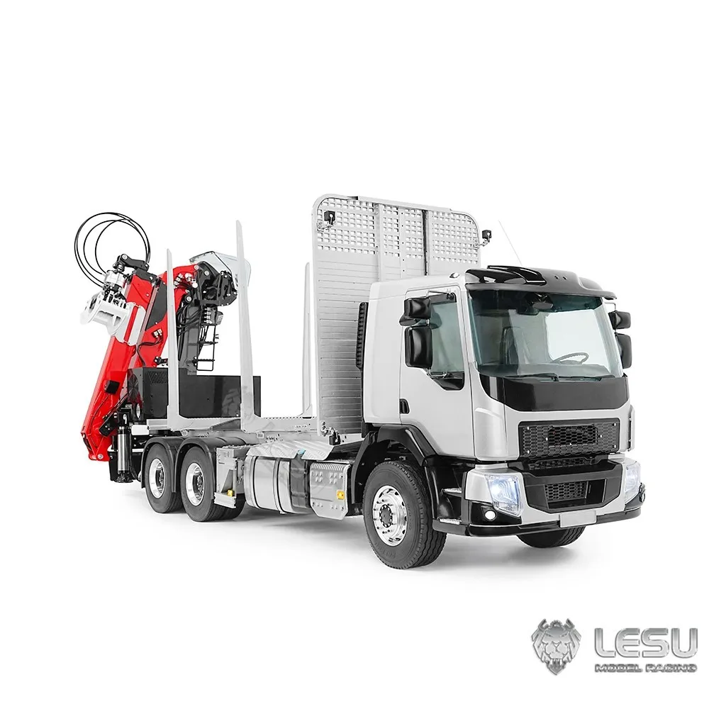 LESU 1/14 6x6 Metal Chassis Hydraulic RC Logging Truck Timber Truck Crane VM FE Cabin Axle Lock Light Sound Remote Control Cars