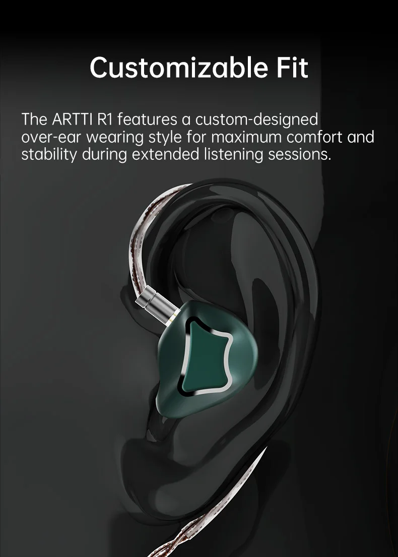 ARTTI T10&R1&R2 In-Ear-HiFi-Kopfhörer, kabelgebundene IEMs, Monitore, 14,2 mm Planar-Treiber, strukturierter Bass, 0,78 mm 2-Pin- und 3,5 mm/4,4 mm-Anschluss – Detail 6