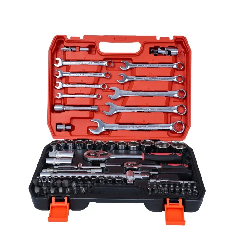 37pcs Carbon Wrench Set Steel Mirror Socket Combination Set Durable Ratchet Combination Tool Auto Repair Tool Accessory