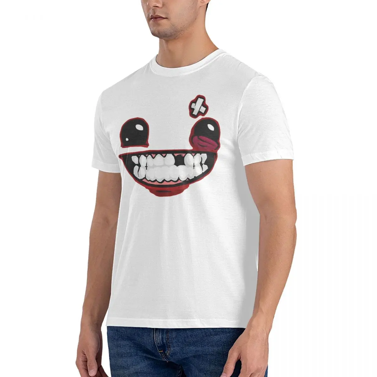 Supermeatboylogo T-Shirts The Binding of Isaac Novelty 100% Cotton Tees Crewneck Short Sleeve T Shirts Birthday Present Tops