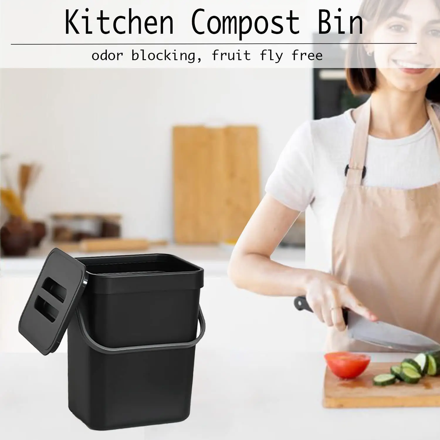 Small Plastic Trash Can, Hanging Small Trash Can with Lid Under Sink for Kitchen,Food Waste Bin ,Mountable Garbage Can Bathroom