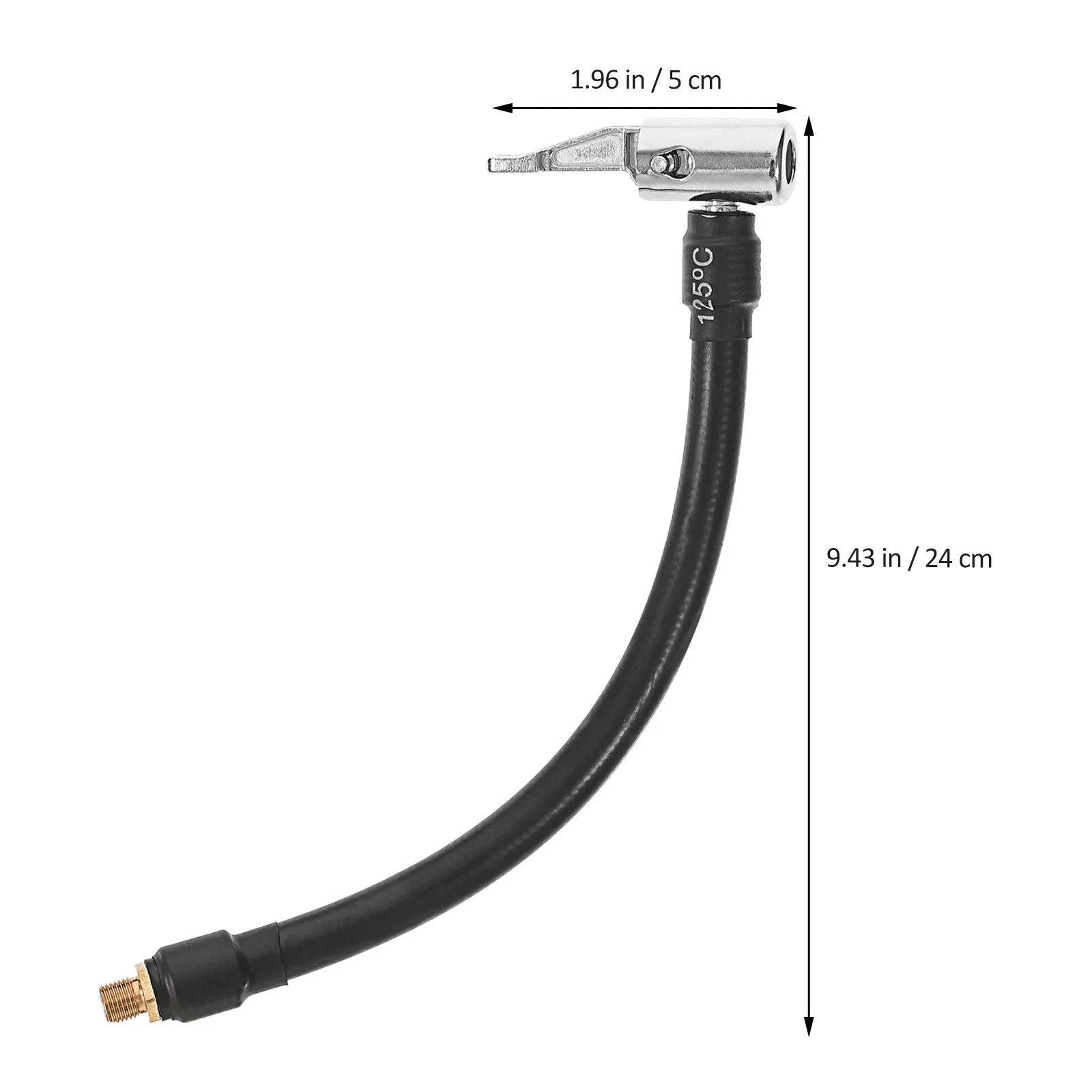 2Pcs Corrosion Resistant Air Pump Extension Hose with Flexible Rubber Tube Fast Inflator Cord for Car Tire Air Compressor Male