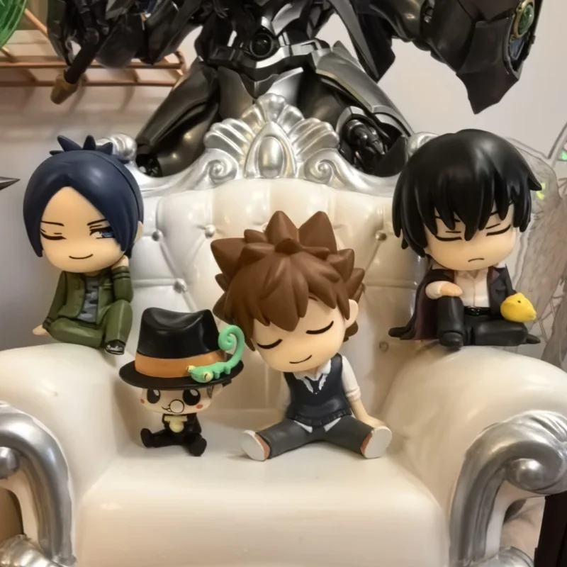 

MAN WORLD Hitman Reborn Blind Box Gachapon Chibi Figures Tsuna Sawada Hibari Kyoya Rokudo Mukuro Reborn Sitting Desktop Decor