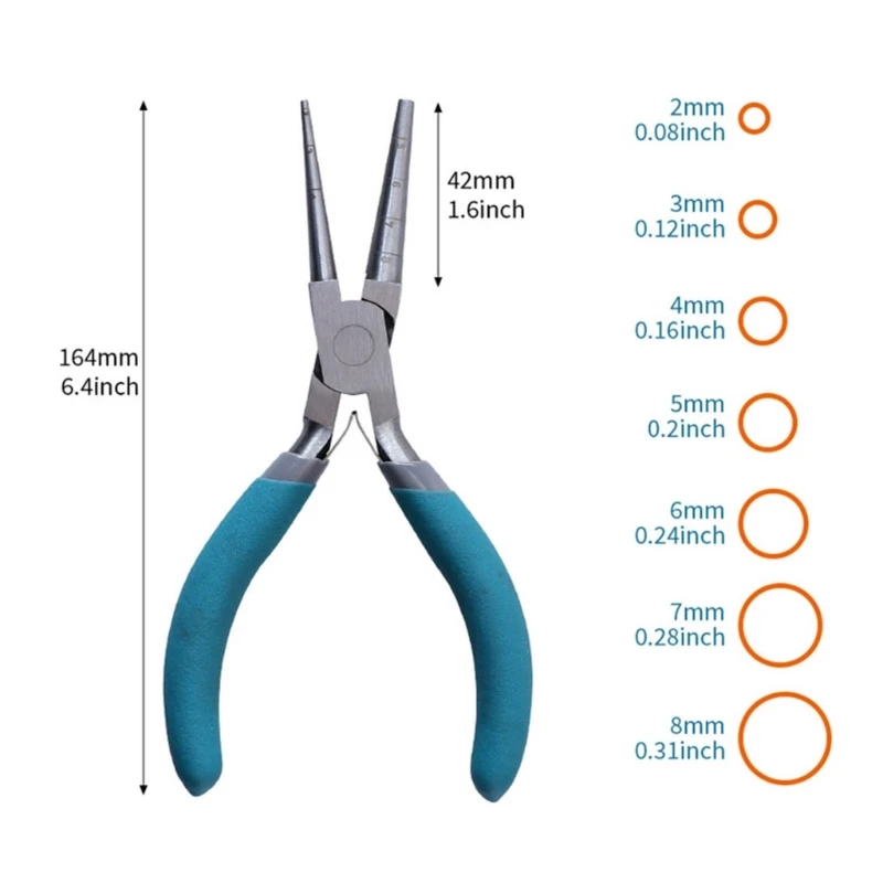 Pinza per avvolgimento filo doppio tondo/doppia da 6 pollici con gioielli fai da te in