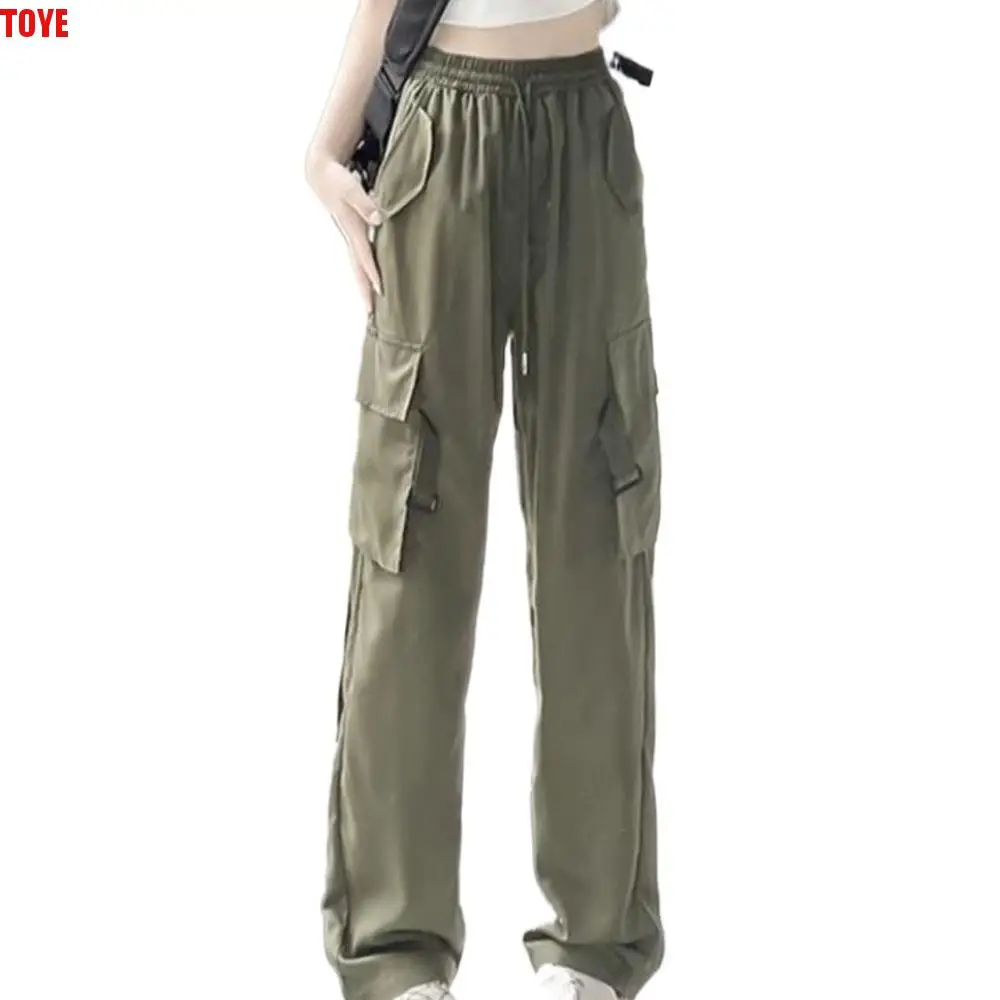 

Large Pocket Baggy Cargo Pants Street Style American Vintage Wide Leg Sweatpants Y2K Multi-pockets Women Trousers Dancing
