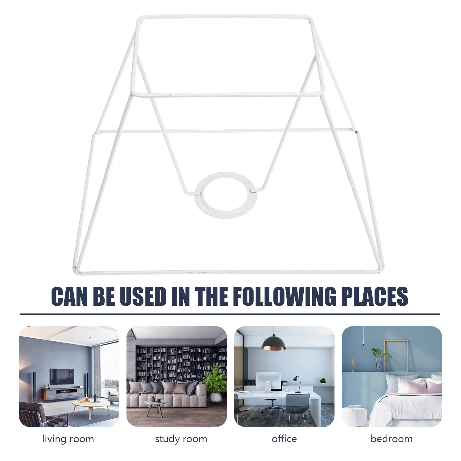 

Metal Iron Lampshade Frame Tapered Lamp Shade Bracket Easy Install DIY Lamp Frame for Table Floor Pendant Lights Decoration