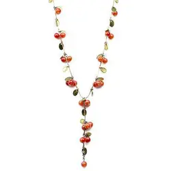 Choker Beads Vine Fashion Accessories Pendant Long Sweater Chain Red Cherries Women Necklace Beautiful