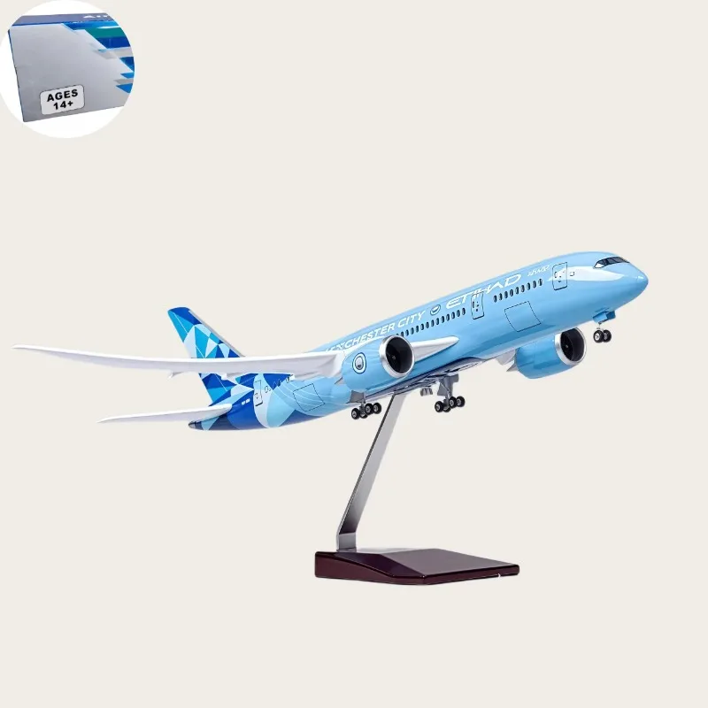 

1/130 Scale 43cm Jet Resin Aircraft Model Dreamair Etihad B787 Model (with Lighting And Wheels) Collection Home Decor Display