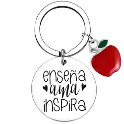 Teacher Thank You Keychain Spanish Teacher Appreciation Gift Key Rings Teacher birthday chrismas gift