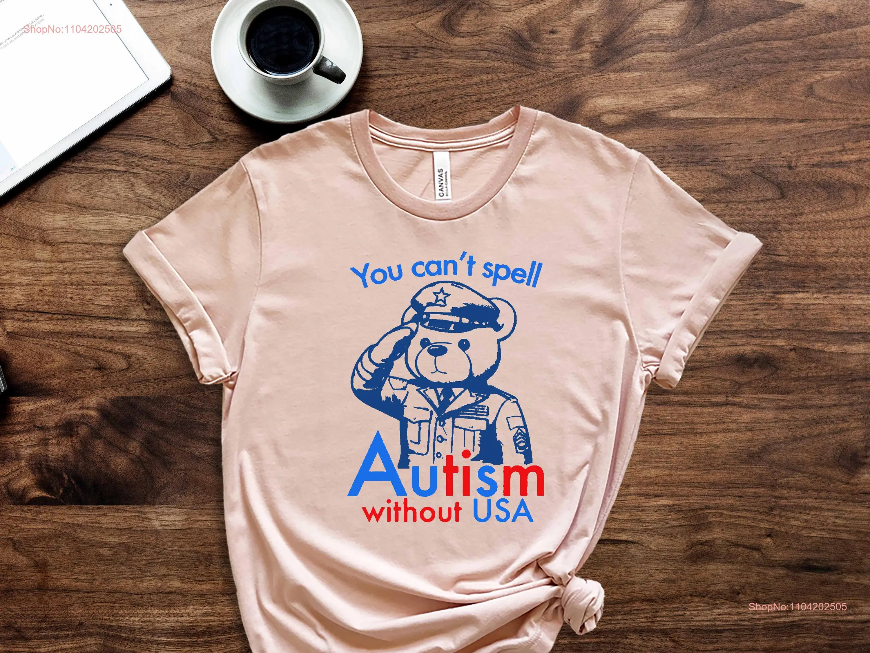 You Cant Spell Autism Without USA T Shirt Autistic Acoustic America long or short sleeves