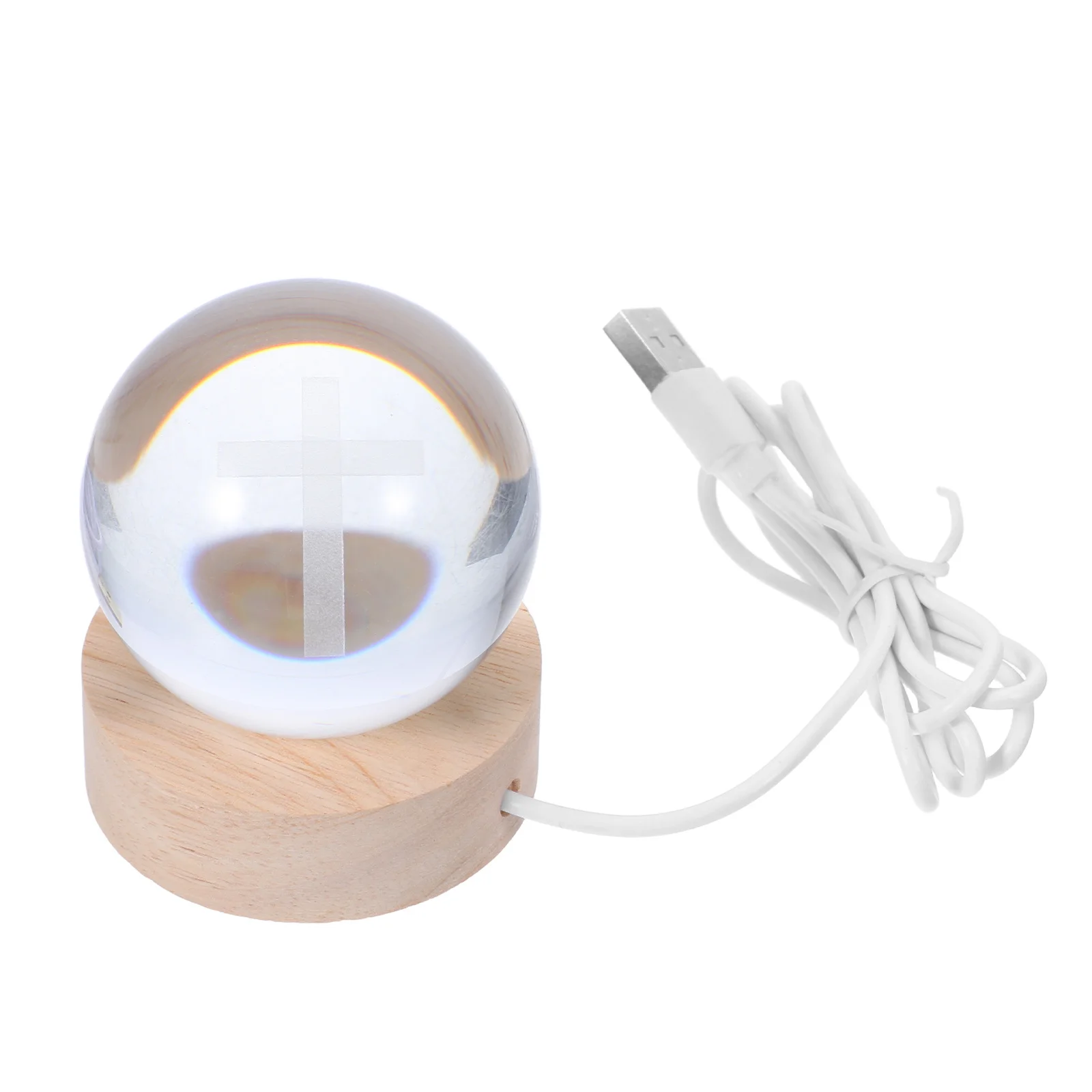 

60Mm Crystal Ball Night Light Clear Decorative LED Lamp for Bedroom Living Room Office Crystal Decorations for Home