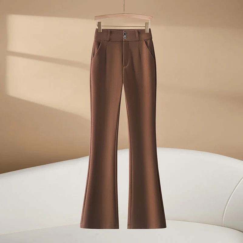 عالية الخصر متوهج السراويل السراويل في الربيع والخريف جديد عادية تنوعا سليم البدلة السراويل متوهج بناطيل كاجوال للنساء