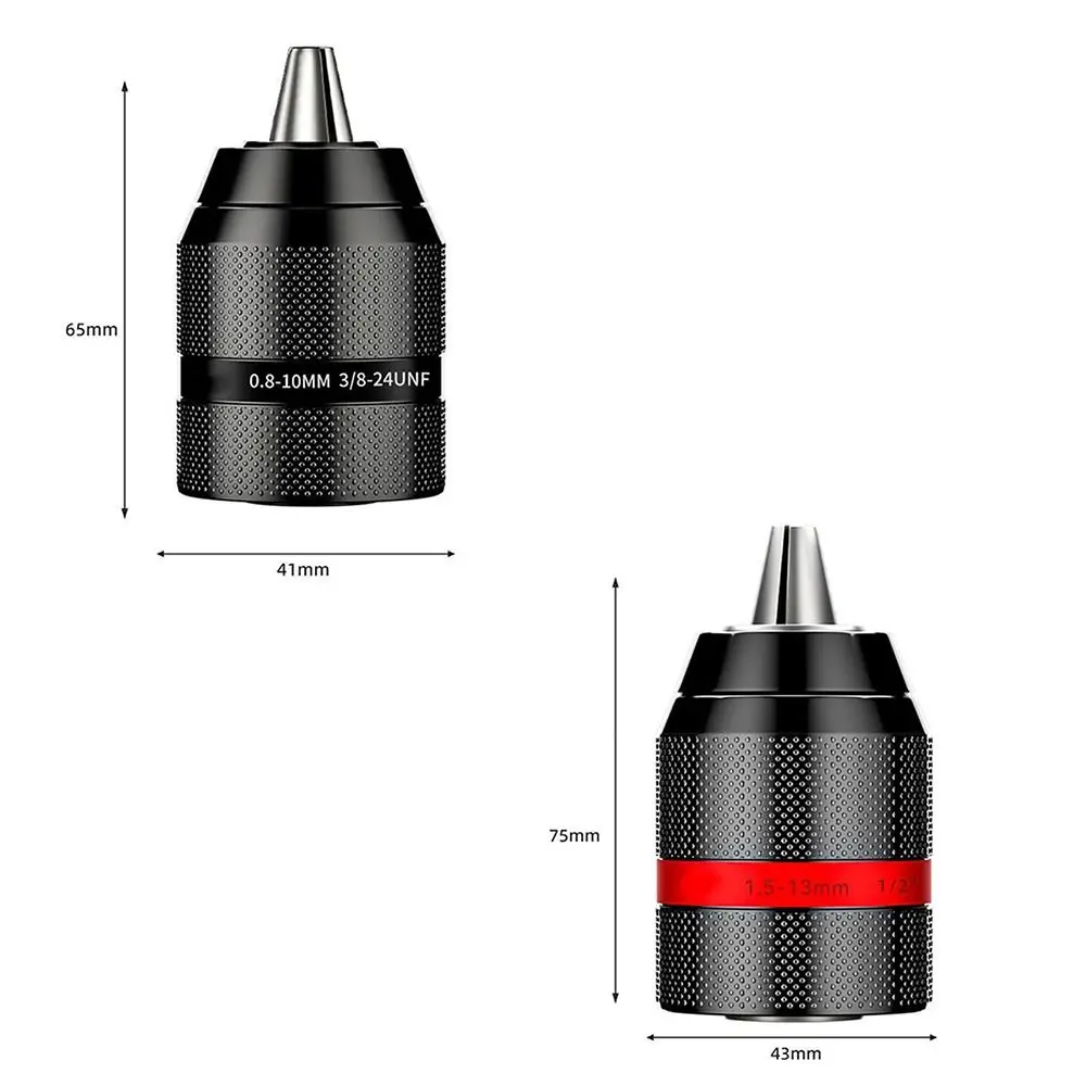 Imagem -04 - Broca de Mandril de Metal de Bloqueio de Aço de Alta Velocidade Adaptador de Chave de Chave de Fenda Auto-apertar Preto 10 mm 13 mm Novo