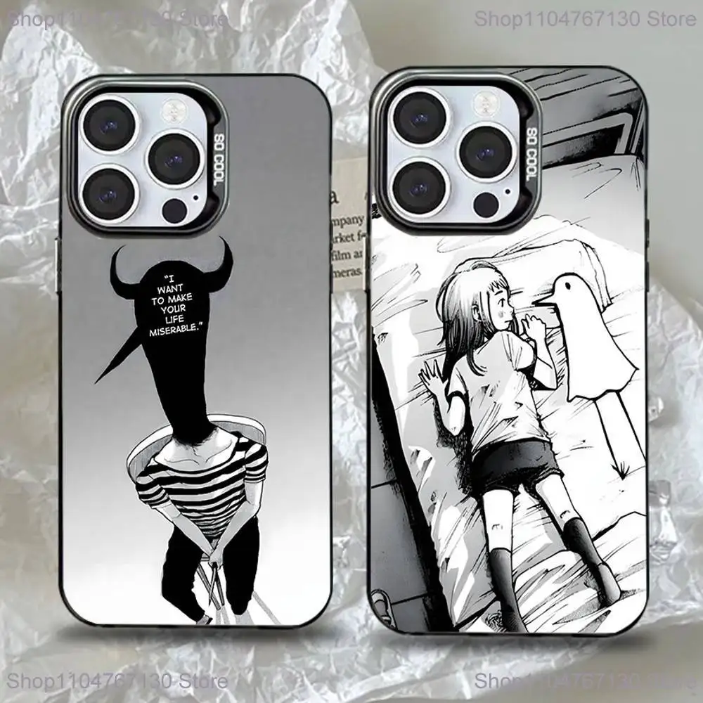 

Goodnight Oyasumi Punpun Phone Case For iPhone 16,15,14,13,12,11,Pro,Max,Plus,Mini,XS,SE Anti Fall Black Matte Hard Bumper